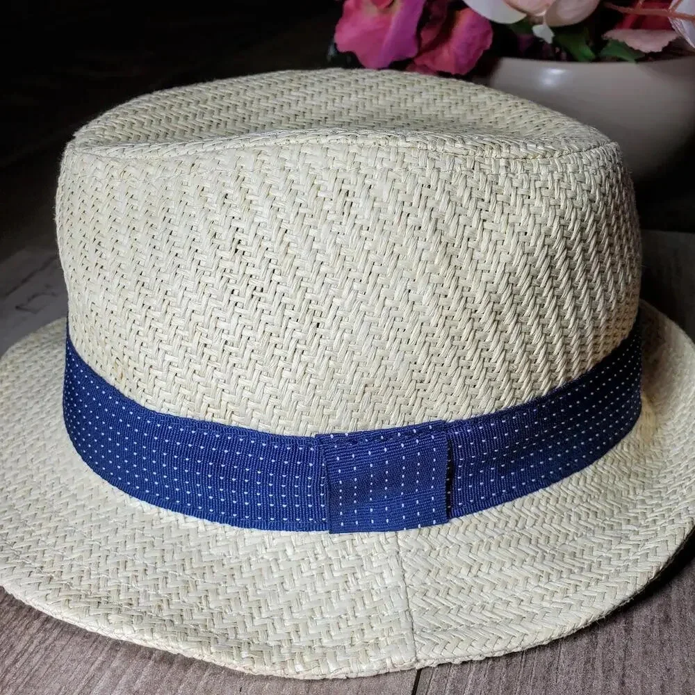 Old Navy Toddler Boy Straw Fedora Styled Hat Size Small 12-24M NWOT